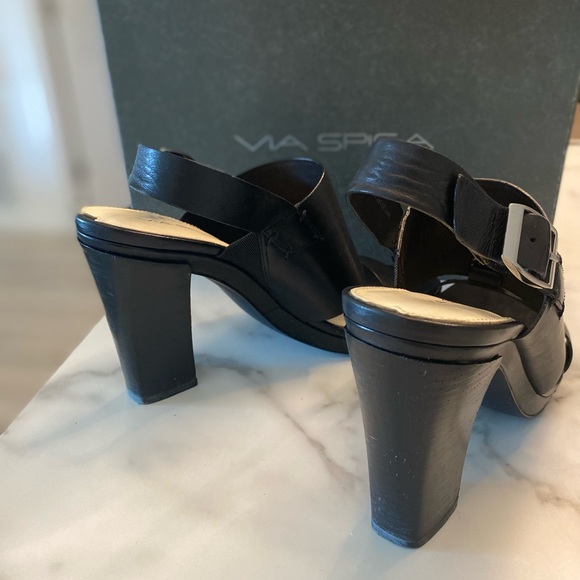 Via Spiga Ibiza Black Calf 7.5 M Heels Nordstrom - Picture 15 of 16